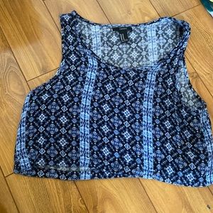 Blue forever 21 crop top medium